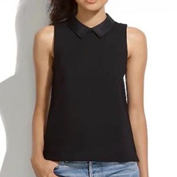 Madewell Tops - Madewell Black Contrast Collar Tank Top Size M